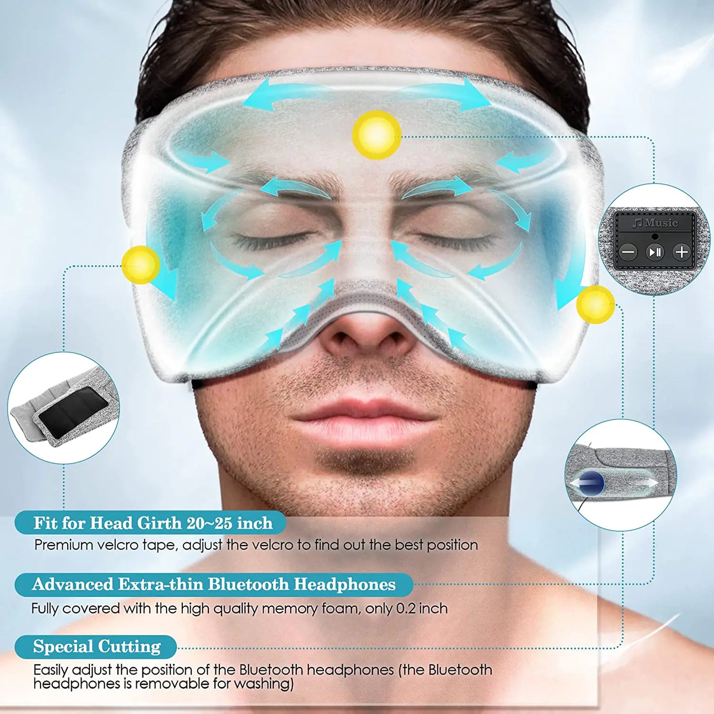 Bluetooth, White Noise Sleep Eye Mask