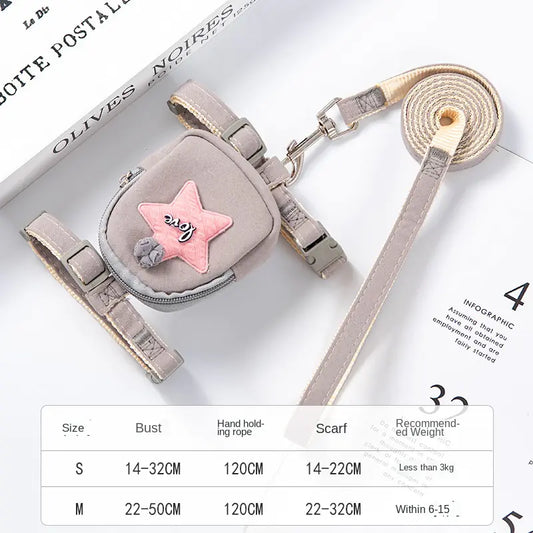 Poliészter Csillagmintás Kutyahám Pórázzal