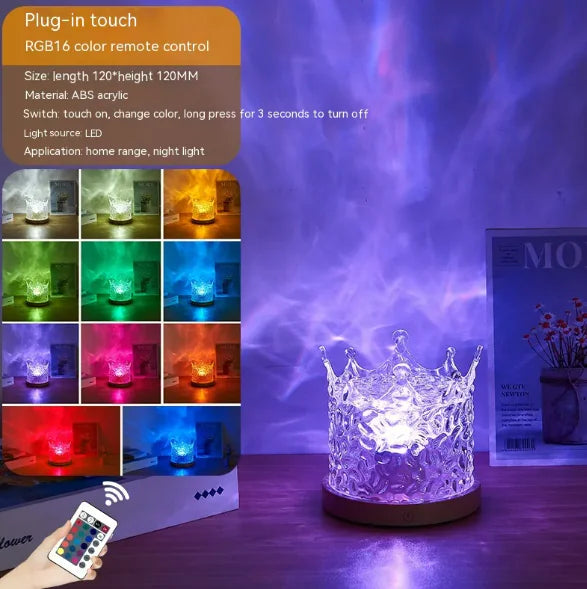 LED vízhullámos vetítőlámpa RGB fényerő-szabályozással