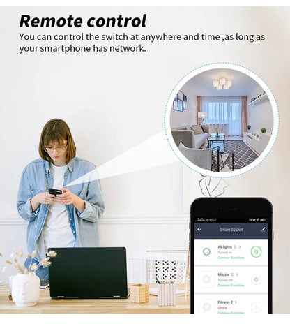 Intelligens WIFI aljzat AI hangvezérléssel és teljesítménymérővel