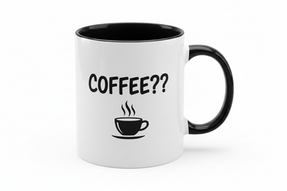 Fehér kerámia bögre színes belső