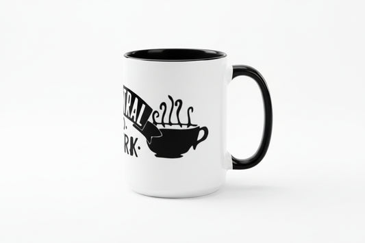 Fehér kerámia bögre színes belső