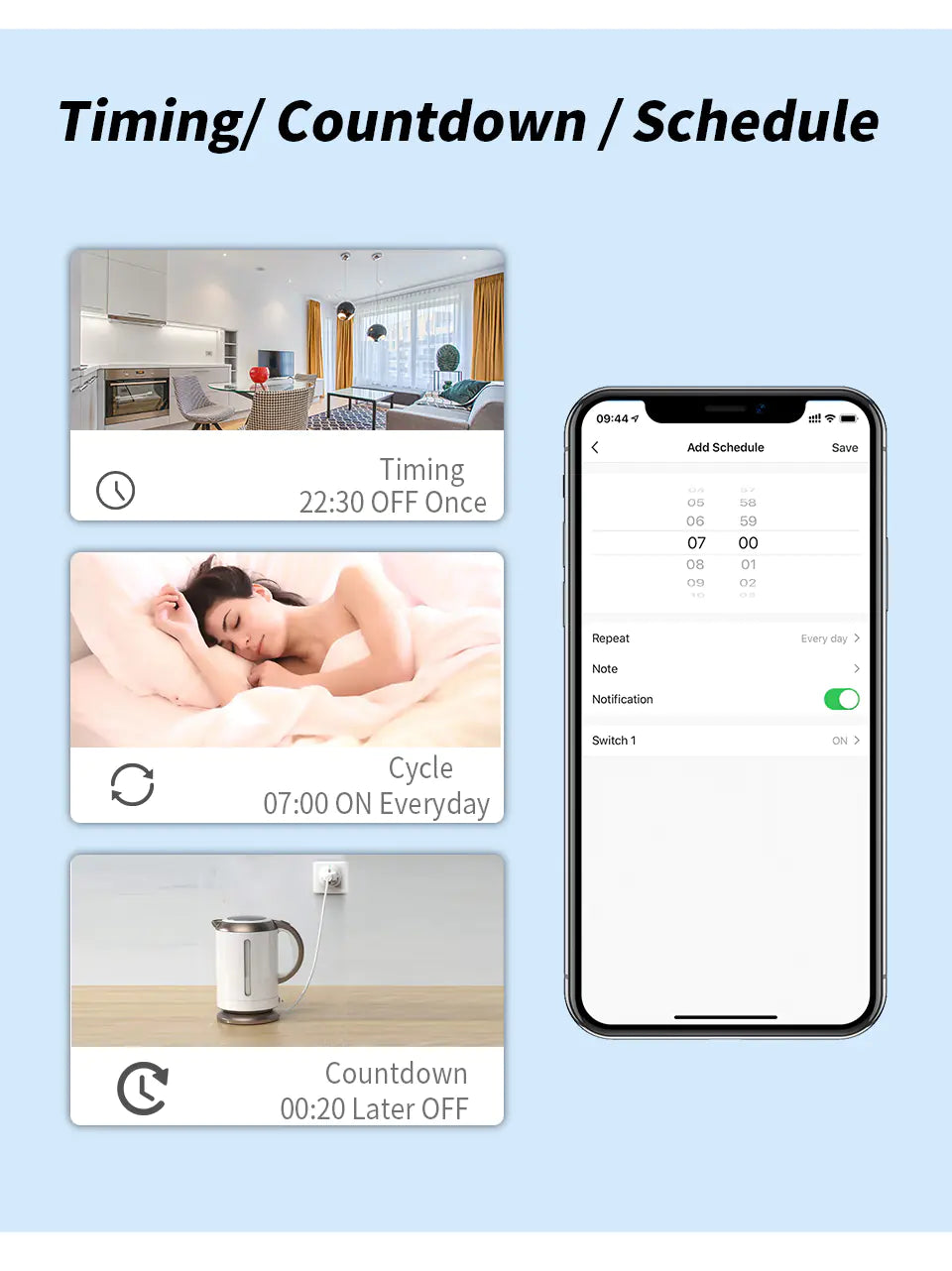 Intelligens WIFI aljzat AI hangvezérléssel és teljesítménymérővel