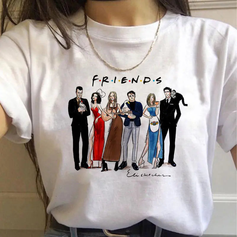 Friends TV Show Classic Letter Print T-Shirt