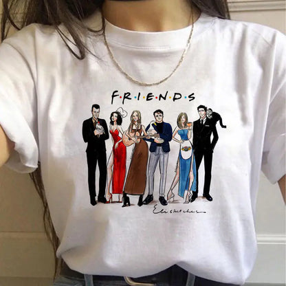 Friends TV Show Classic Letter Print T-Shirt