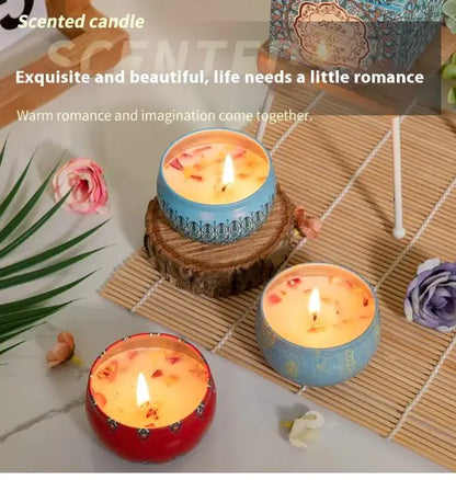 Aromatherapy Petal Candle with Dried Petals and Essential Oils