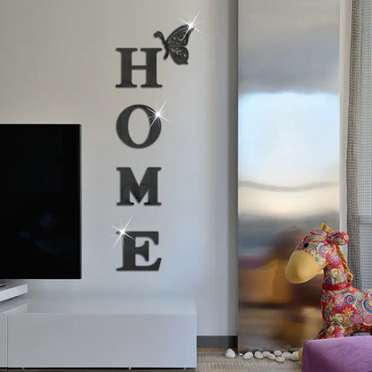 Wholesale Acrylic Letter Butterfly Mirror Wall Decor
