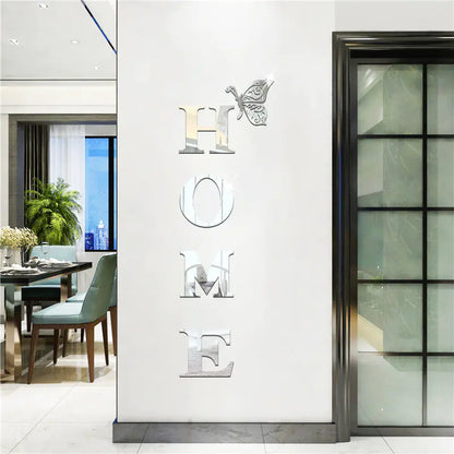 Wholesale Acrylic Letter Butterfly Mirror Wall Decor