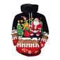 Elk Christmas Couple Hooded Sweater Print