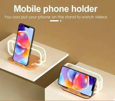 Intelligens Smart Többfunkciós vezeték nélküli töltőállvány LED lámpával