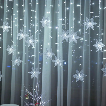 LED Snowflake Curtain Lights for Christmas & Parties