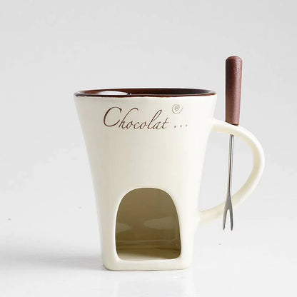Ceramic Chocolate Warmer Mug for Perfectly Melted Chocolate Delights