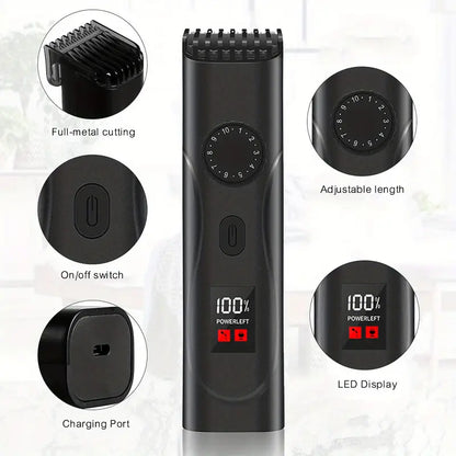 Rechargeable LED Display Professional Scissors for Men