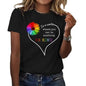 Summer Women's Short Sleeve T-shirt with Love Letter Print