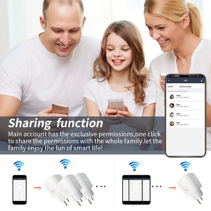 Intelligens WIFI aljzat AI hangvezérléssel és teljesítménymérővel